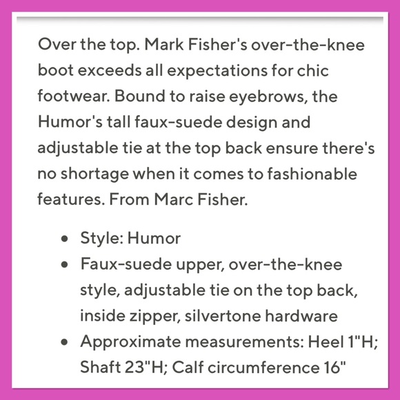MARC FISHER  'Humor2' Grey Over The Knee Boots - Picture 2 of 10